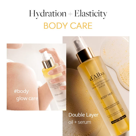 Italian White Truffle Aromatic Body Mist Serum, Glowy Hydrating Body Serum Spray, Go-To Body Mist for Dry and Damaged Skin, Romantic Fragrance, Korean Skin Care (6.08 Fl Oz.)
