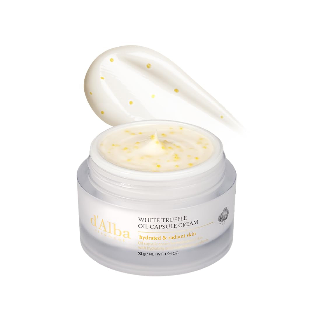 Italian White Truffle Oil Capsule Cream, Glass Skin with Vita-Cera Oil Capsules, Deep Hydration Face Moisturizer (1.94 Oz.)