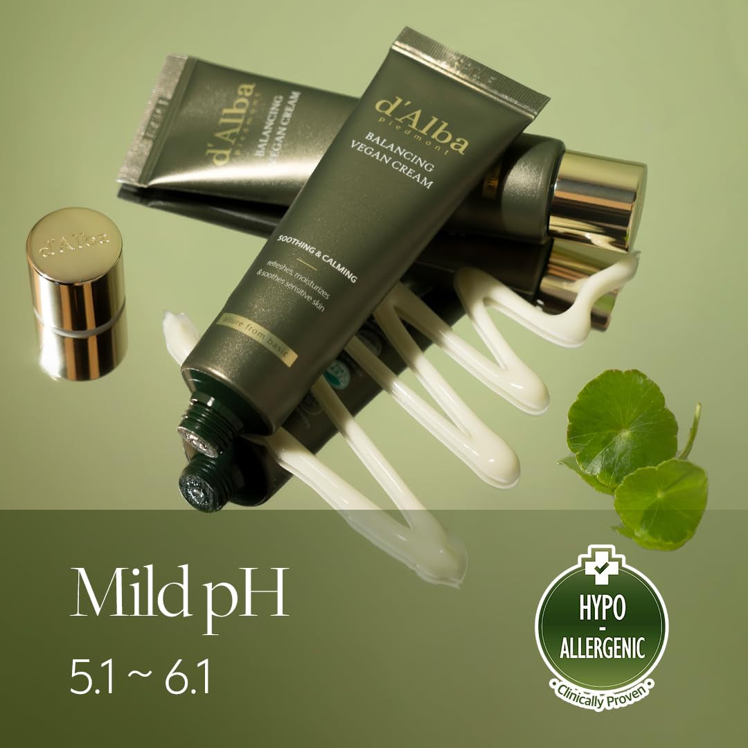 Italian White Truffle Mild Skin Balancing Vegan Cream, Hydrating and Gentle Moisturizer, Mild Ph Balancing Cream with White Truffles for Sensitive Skin, Watery Lightweight Texture