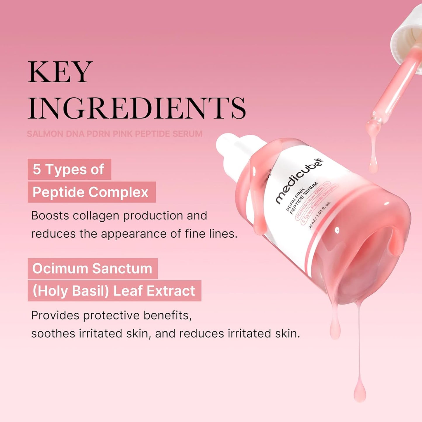 Salmon DNA PDRN Pink Peptide Serum, Pink Glow Serum, Peptide, Niacinamide, Hydrating & Moisturizing & Firming, Uneven Skin Tone, Korean Skincare | 1.01 Fl.Oz. (1.01 Fl.Oz., Salmon DNA PDRN)