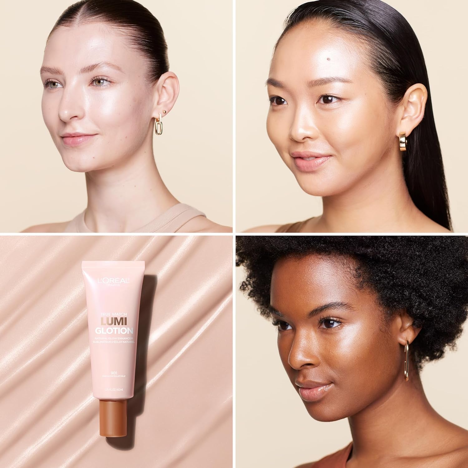 Makeup True Match Lumi Glotion, Natural Glow Enhancer, Illuminator Highlighter, Bronzing Drops for a Sun-Kissed Glow, 901 Fair