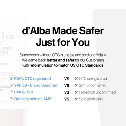 Air Fit Fresh Sun Stick, OTC BROAD SPECTRUM SPF 50+, Non-Sticky On-The-Go Sun Protection, Outdoor Essential Vegan NEW Type Sun Stick, Silky & Fresh, Korean Skin Care (0.7 Oz.)