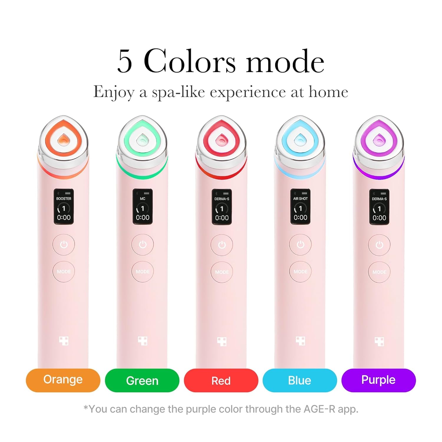 Age-R Booster Pro Pink | 6-IN-1 Real Glass Glow Beauty Massager | Looking Glass Skin | Korean Skin Care