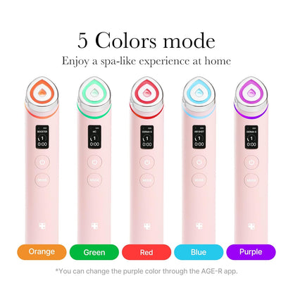 Age-R Booster Pro Pink | 6-IN-1 Real Glass Glow Beauty Massager | Looking Glass Skin | Korean Skin Care