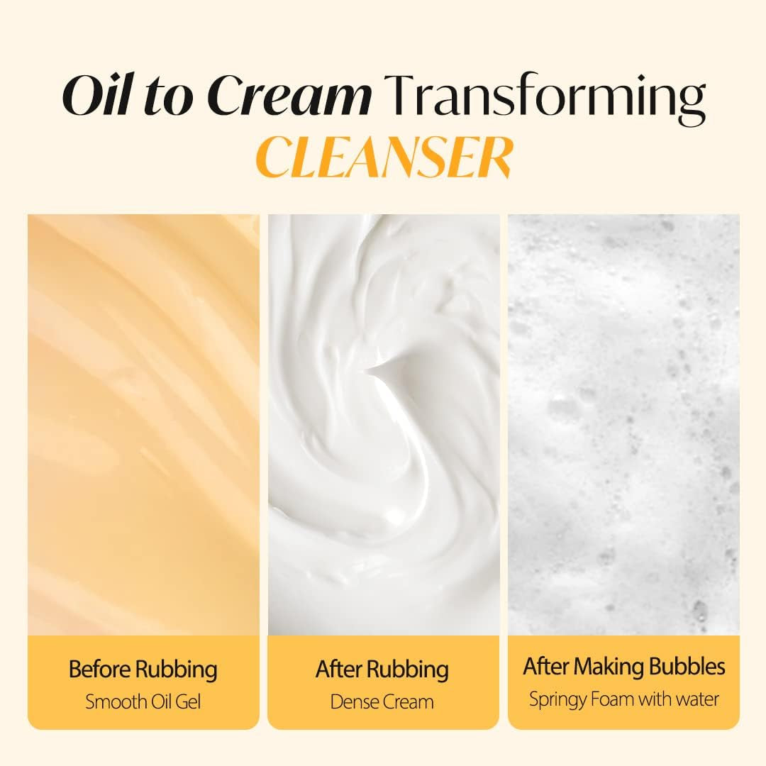 Italian White Truffle Return Oil Cream Cleanser, Vegan Skincare, Easy One Step Cleanser for Sebum & Makeup Removal, Hydrating Cleanser, for Sensitive Skin, Korean Skin Care