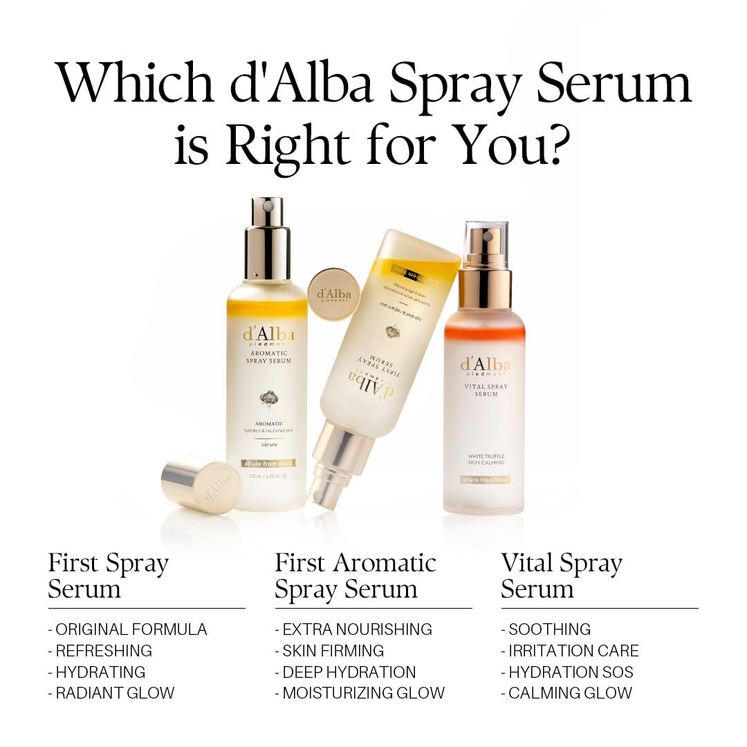 Italian White Truffle Vital Spray Serum, Vegan Skin Care, Calming and Hydrating Facial Mist for Red and Sensitive Skin, Glow Serum, Surfactant Free, All in One, Korean Skin Care