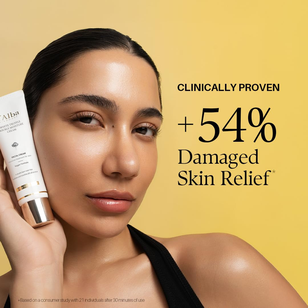 White Truffle Double Moisture Cream, 2-In-1 Face Moisturizer, Vegan Skincare, Vegan Collegen, Skin Firming and Tightening, Dual Formula in ONE Tube, Korean Skin Care (2.02 Oz)