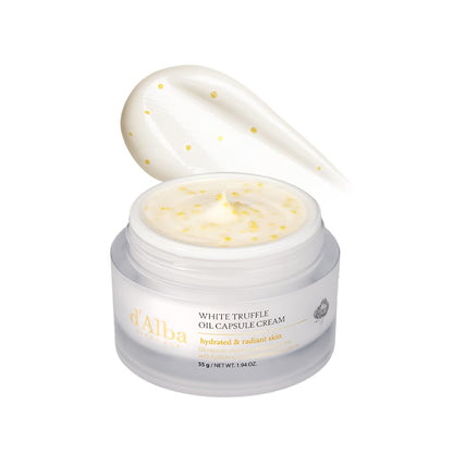 Italian White Truffle Oil Capsule Cream, Glass Skin with Vita-Cera Oil Capsules, Deep Hydration Face Moisturizer (1.94 Oz.)