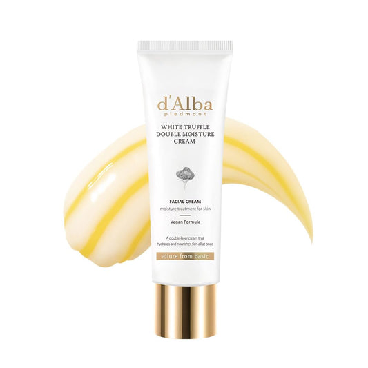 White Truffle Double Moisture Cream, 2-In-1 Face Moisturizer, Vegan Skincare, Vegan Collegen, Skin Firming and Tightening, Dual Formula in ONE Tube, Korean Skin Care (2.02 Oz)