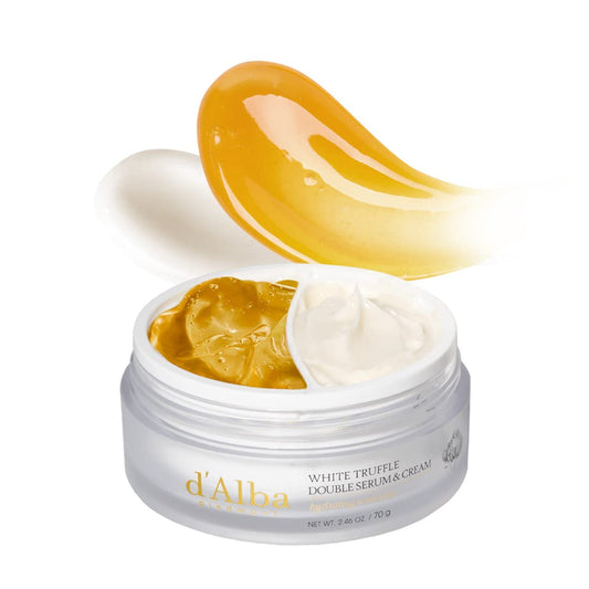 Italian White Truffle Double Serum & Cream, Vegan Skincare, 2-In-1 Face Moisturizer, Vegan Collagen, Skin Firming and Tightening, Non Comedogenic, Suitable for All Skin Types (2.46 Oz)