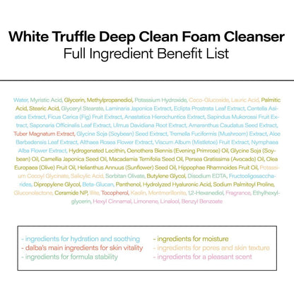 Italian White Truffle Deep Foam Cleanser, Vegan Skincare, Gentle Foam Cleanser with White Truffles for All Skin Types, Safe for Sensitive Skin, Hypoallergenic