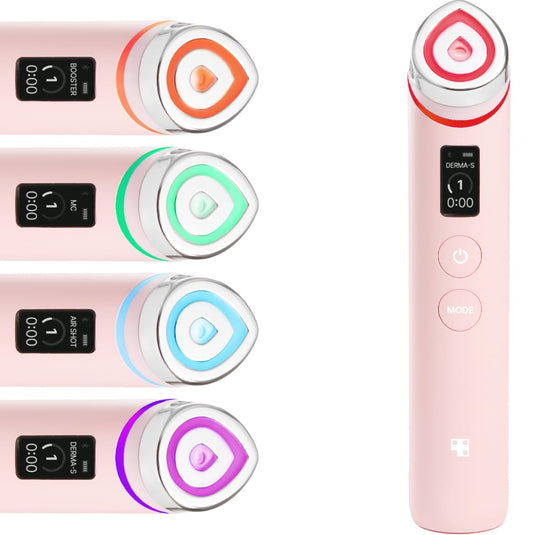 Age-R Booster Pro Pink | 6-IN-1 Real Glass Glow Beauty Massager | Looking Glass Skin | Korean Skin Care