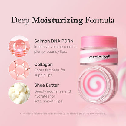 PDRN Lip Sleeping Mask Glow Balm | Salmon PDRN, Collagen, Shea Butter for Softer Lips, Long-Lasting Moisture, Overnight and Daily Lip Care, Korean Skincare 0.35 Oz.