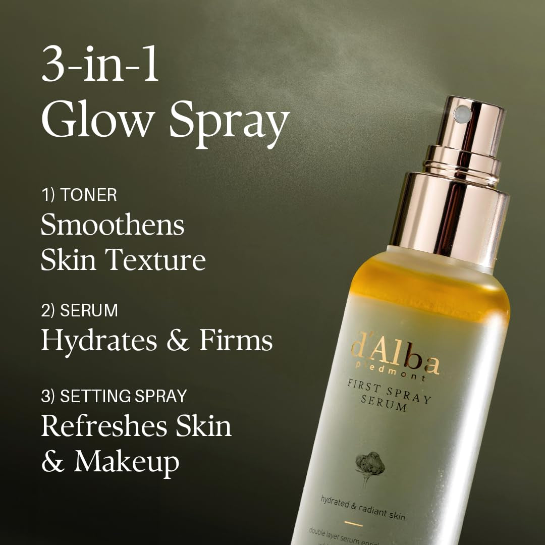 Italian White Truffle First Spray Serum, Vegan Skin Care, Hydrating Face Moisturizer, Glow Serum for Radiant Skin, Non Comedogenic, All in One Mist (1.69 Fl Oz.)