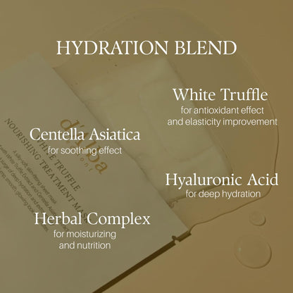 Italian White Truffle Nourishing Mask 5Pcs, Vegan Skincare, Nourishing Sheet Mask for Dry and Tired Skin, Deep Hydration, Korean Skin Care