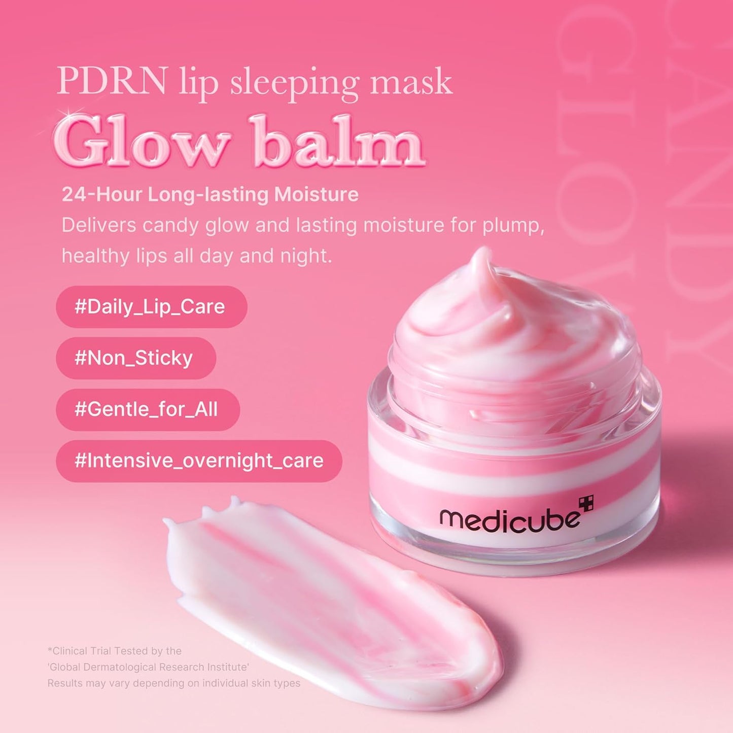 PDRN Lip Sleeping Mask Glow Balm | Salmon PDRN, Collagen, Shea Butter for Softer Lips, Long-Lasting Moisture, Overnight and Daily Lip Care, Korean Skincare 0.35 Oz.