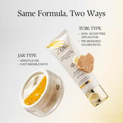 White Truffle Double Moisture Cream, 2-In-1 Face Moisturizer, Vegan Skincare, Vegan Collegen, Skin Firming and Tightening, Dual Formula in ONE Tube, Korean Skin Care (2.02 Oz)