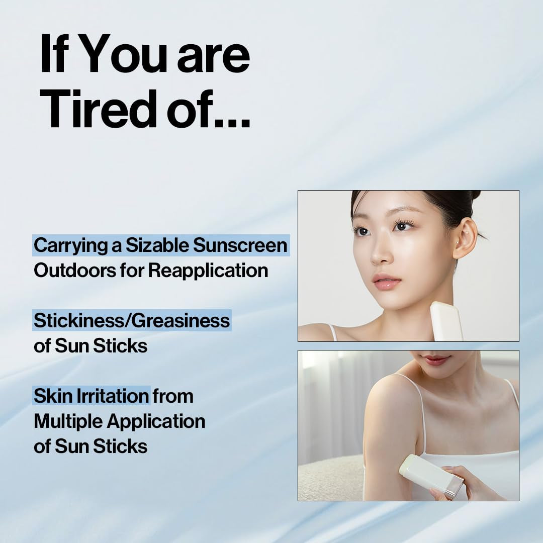 Air Fit Fresh Sun Stick, OTC BROAD SPECTRUM SPF 50+, Non-Sticky On-The-Go Sun Protection, Outdoor Essential Vegan NEW Type Sun Stick, Silky & Fresh, Korean Skin Care (0.7 Oz.)