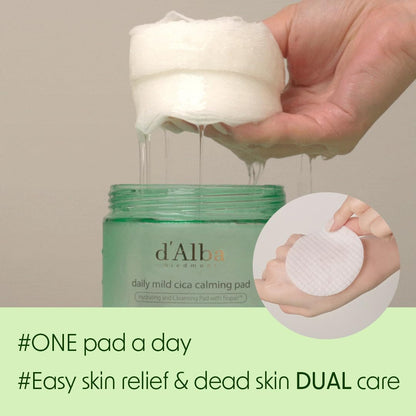 Daily Mild Cica Calming Pad, Calming and Soothing Pads, Gentle Exfoliation