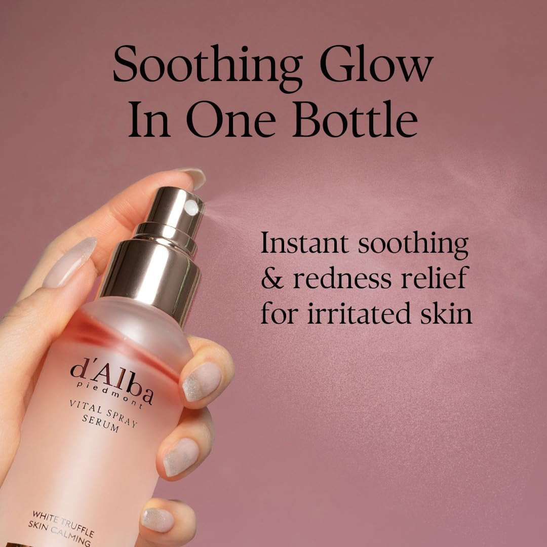 Italian White Truffle Vital Spray Serum, Vegan Skin Care, Calming and Hydrating Facial Mist for Red and Sensitive Skin, Glow Serum, Surfactant Free, All in One, Korean Skin Care